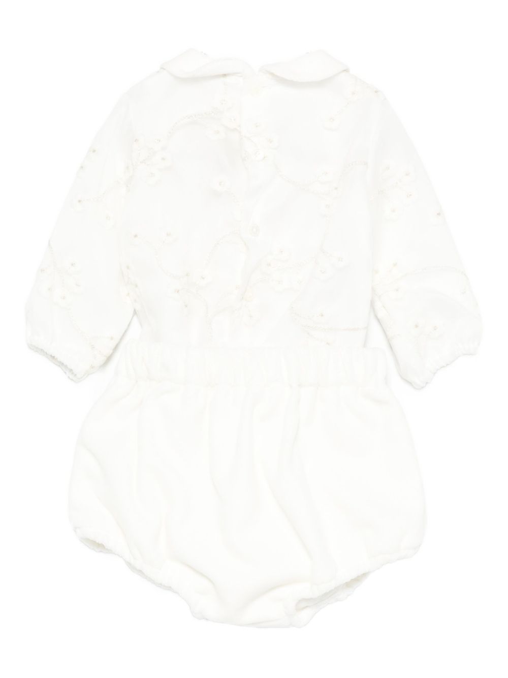 Tutina per neonata La Stupenderia bianca con colletto alla Peter Pan 1CBCT02 V02X28 LA STUPENDERIA KIDS 