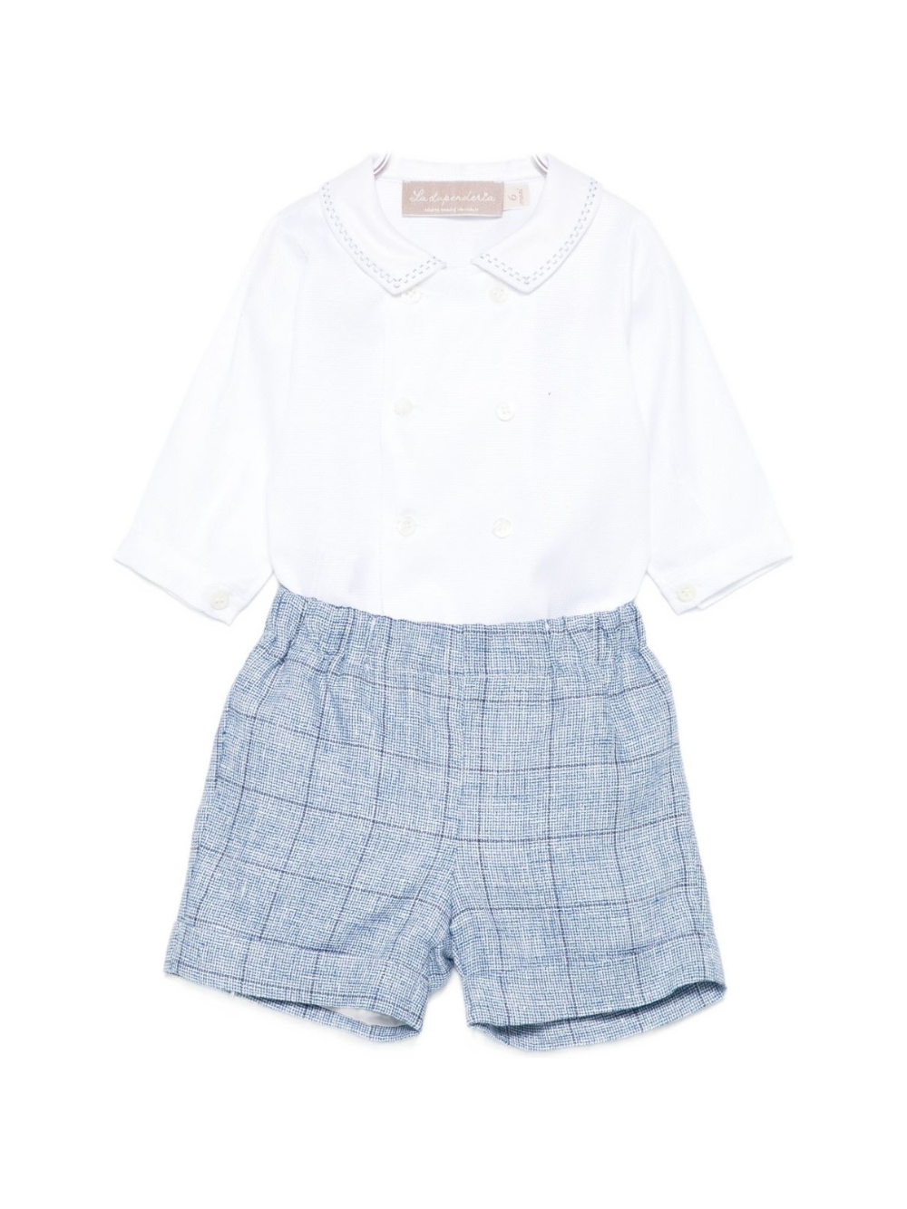 Set t-shirt e short per neonato La Stupenderia blu con colletto tondo 1CBCT11 Z29 LA STUPENDERIA KIDS 