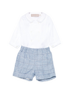 Set t-shirt e short per neonato La Stupenderia blu con colletto tondo 1CBCT11 Z29 LA STUPENDERIA KIDS 