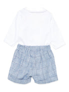 Set t-shirt e short per neonato La Stupenderia blu con colletto tondo 1CBCT11 Z29 LA STUPENDERIA KIDS 