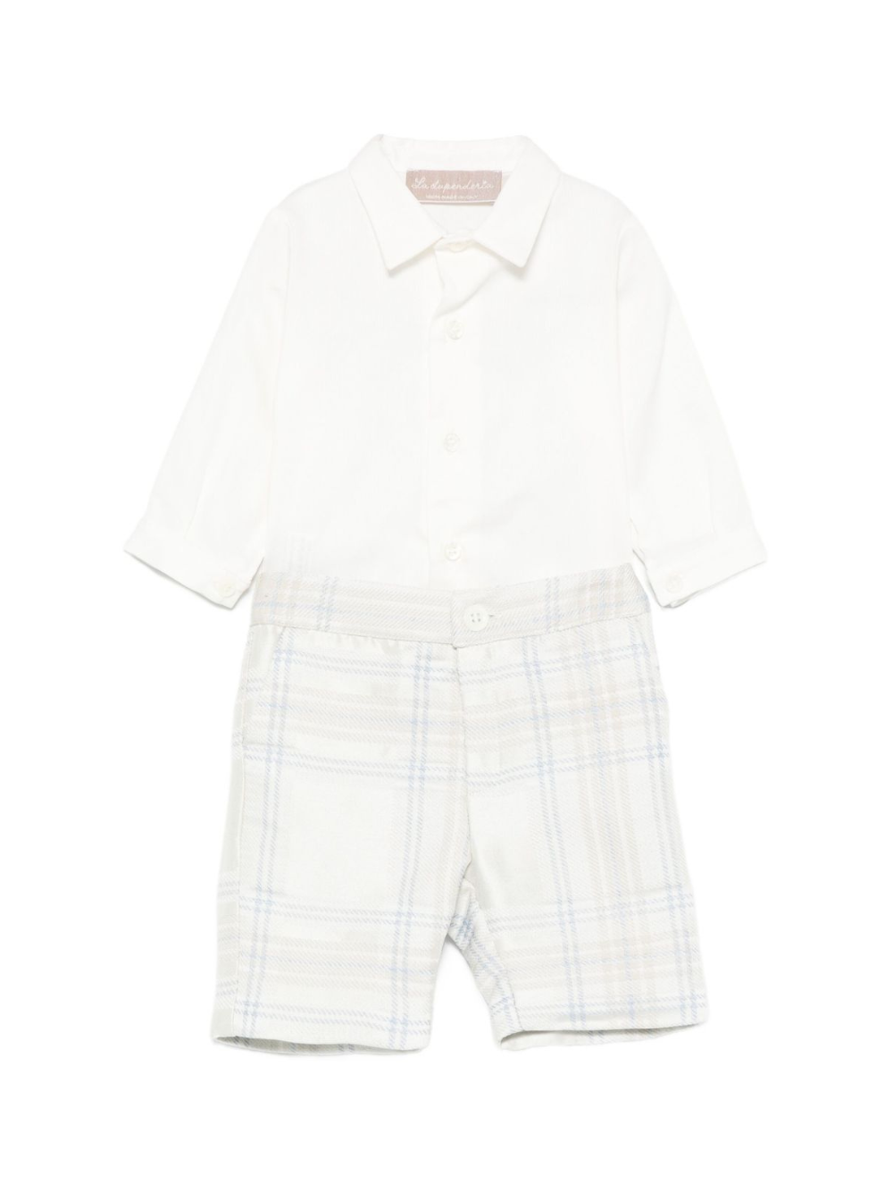 Completo camicia e pantaloncini per neonato La Stupenderia azzurro con motivo a quadri 1CCCT23 Z09 LA STUPENDERIA KIDS 