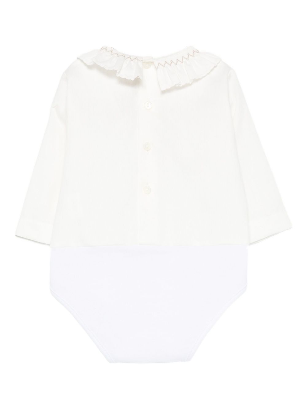 Tutina per neonata La Stupenderia bianca con colletto arricciato 1TBBD00 P02NAT LA STUPENDERIA KIDS 