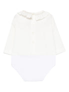 Tutina per neonata La Stupenderia bianca con colletto arricciato 1TBBD00 P02NAT LA STUPENDERIA KIDS 