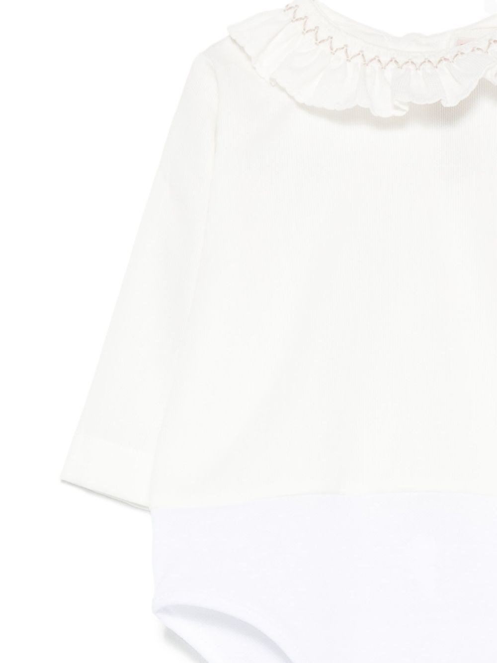 Tutina per neonata La Stupenderia bianca con colletto arricciato 1TBBD00 P02NAT LA STUPENDERIA KIDS 