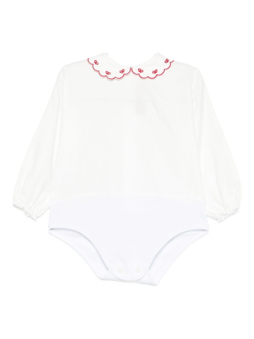 Tutina per neonata La Stupenderia bianca con colletto con dettagli rossi 1TBBD04 B01RED LA STUPENDERIA KIDS 