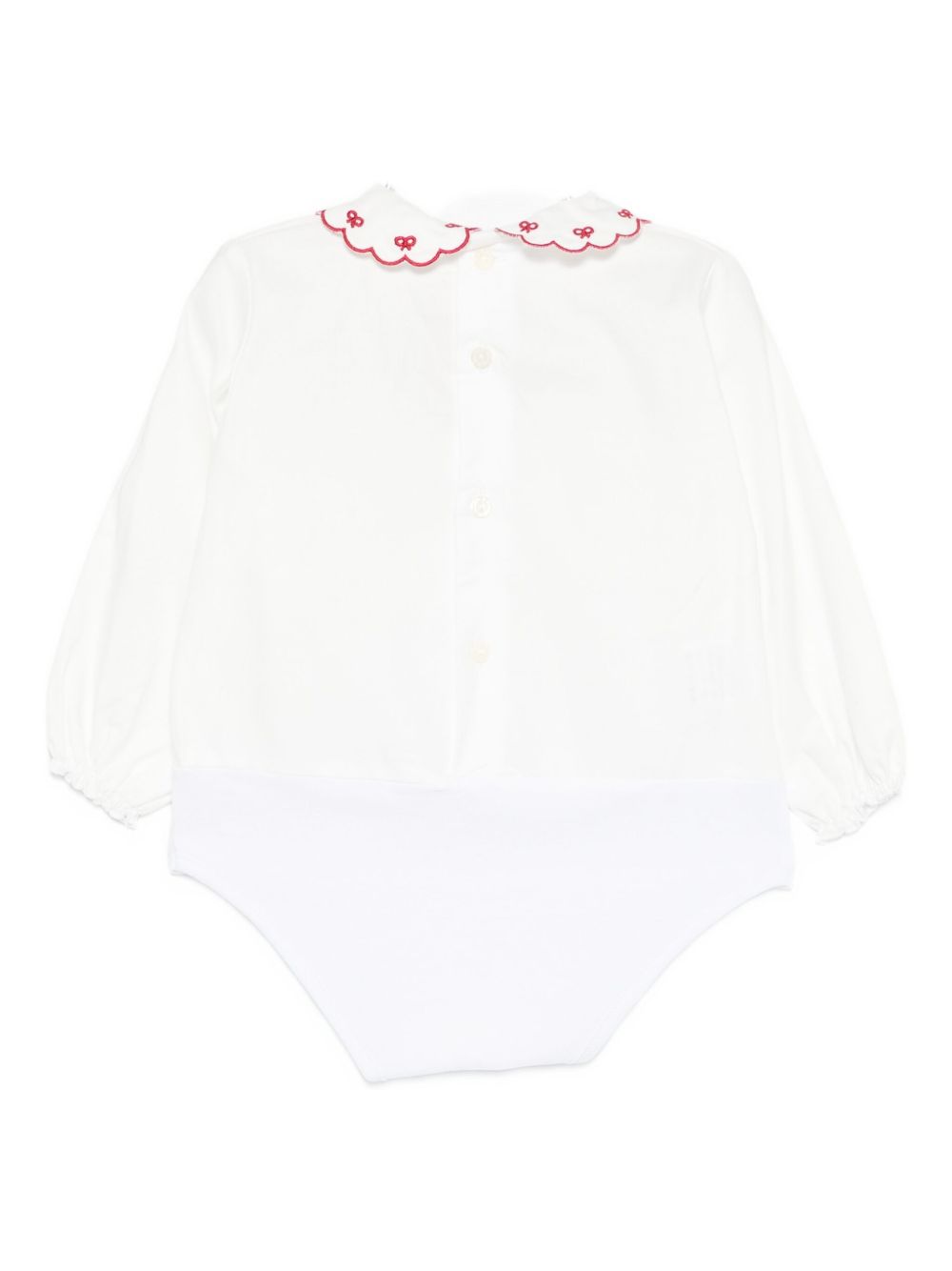 Tutina per neonata La Stupenderia bianca con colletto con dettagli rossi 1TBBD04 B01RED LA STUPENDERIA KIDS 