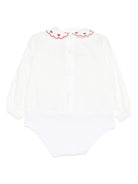 Tutina per neonata La Stupenderia bianca con colletto con dettagli rossi 1TBBD04 B01RED LA STUPENDERIA KIDS 