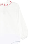 Tutina per neonata La Stupenderia bianca con colletto con dettagli rossi 1TBBD04 B01RED LA STUPENDERIA KIDS 