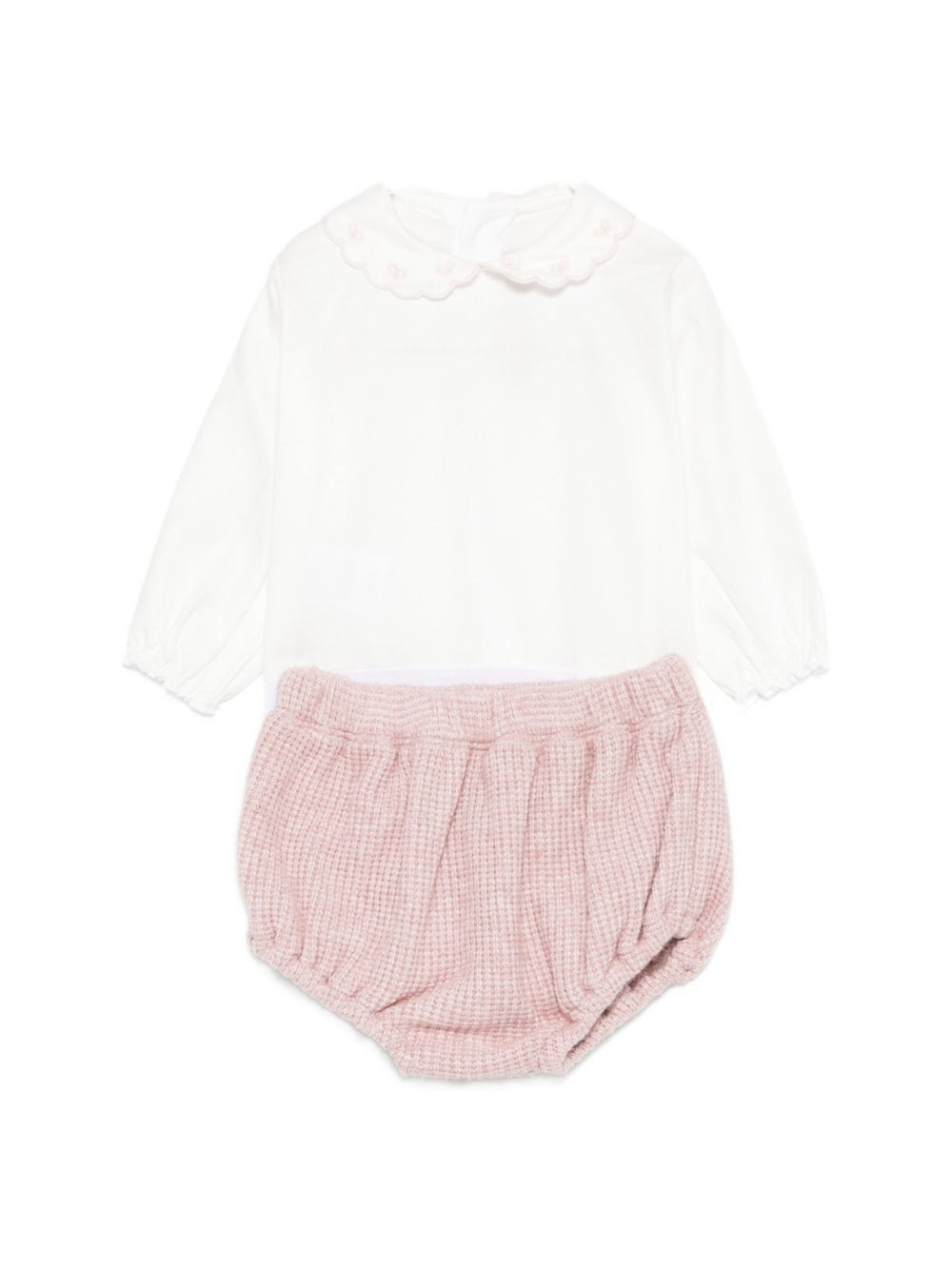 Set tutina e shorts per neonata La Stupenderia rosa con colletto smerlato 1TBCT08 M06PIN LA STUPENDERIA KIDS 