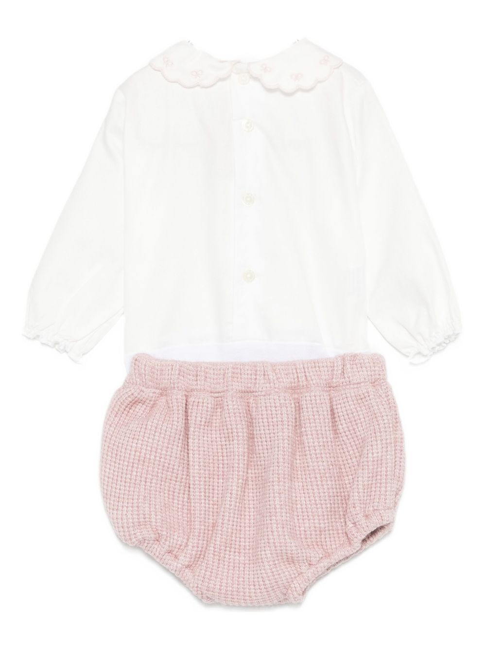 Set tutina e shorts per neonata La Stupenderia rosa con colletto smerlato 1TBCT08 M06PIN LA STUPENDERIA KIDS 