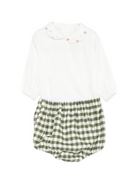 Set t-shirt e shorts per neonata La Stupenderia verde con colletto con dettagli ricamati 1TBCT16 Y07 LA STUPENDERIA KIDS 