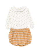 Set t-shirt e shorts per neonata La Stupenderia arancione con decorazione floreale 1TBCT18 Y26 LA STUPENDERIA KIDS 