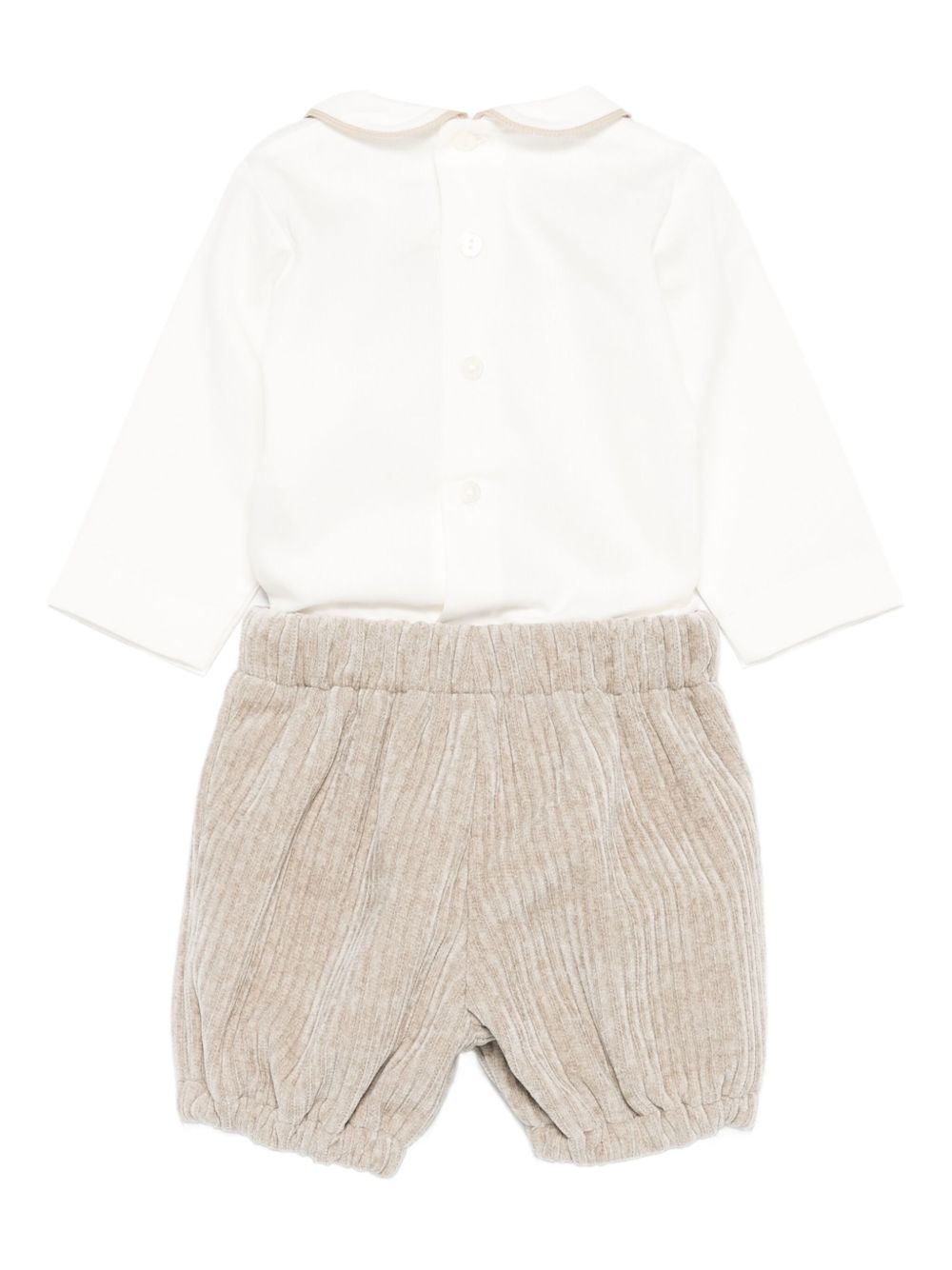 Set t-shirt e pantaloni per neonato La Stupenderia beige con colletto alla Peter Pan 1TBCT23 V20 LA STUPENDERIA KIDS 