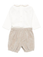 Set t-shirt e pantaloni per neonato La Stupenderia beige con colletto alla Peter Pan 1TBCT23 V20 LA STUPENDERIA KIDS 