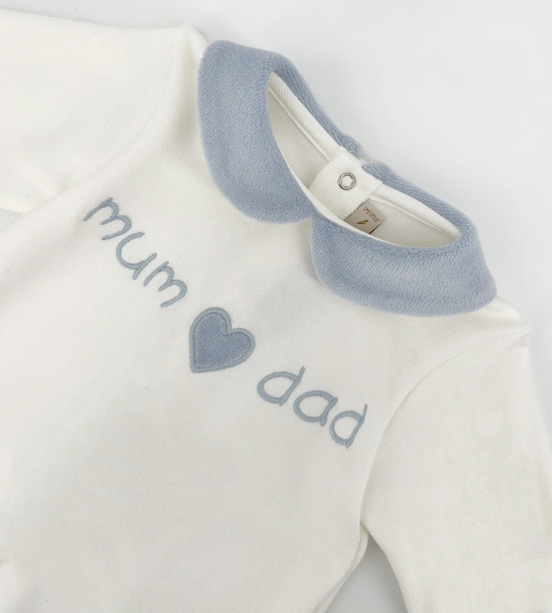Tutina per neonato La Stupenderia bianca con ricamo "mum and dad" 1TBTT11 K40L24 LA STUPENDERIA KIDS 
