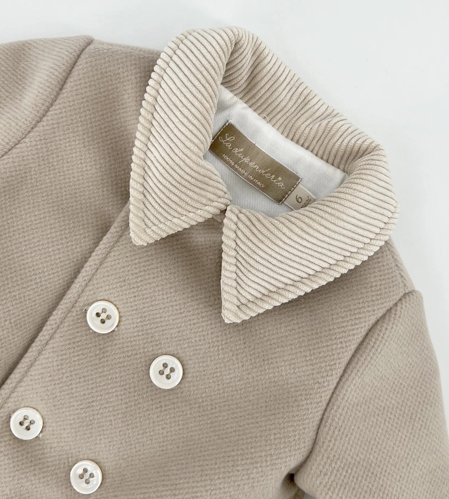 Cappotto a doppiopetto per neonata La Stupenderia beige con colletto classico 1TCGB13 H19 LA STUPENDERIA KIDS 