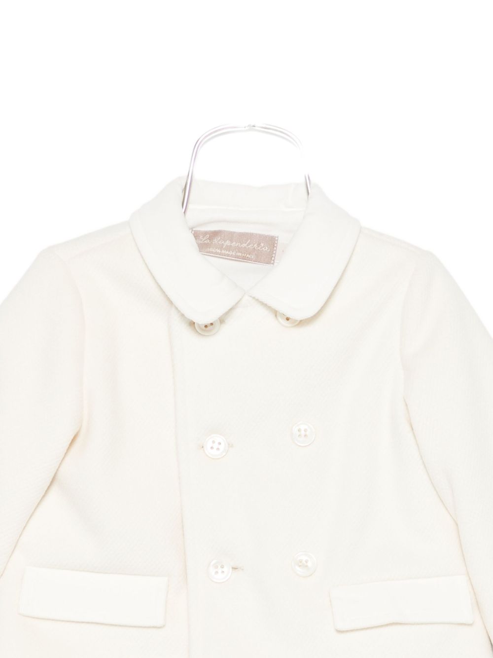 Cappotto a doppiopetto per neonata La Stupenderia bianco con colletto classico 1TCGB13 H32 LA STUPENDERIA KIDS 