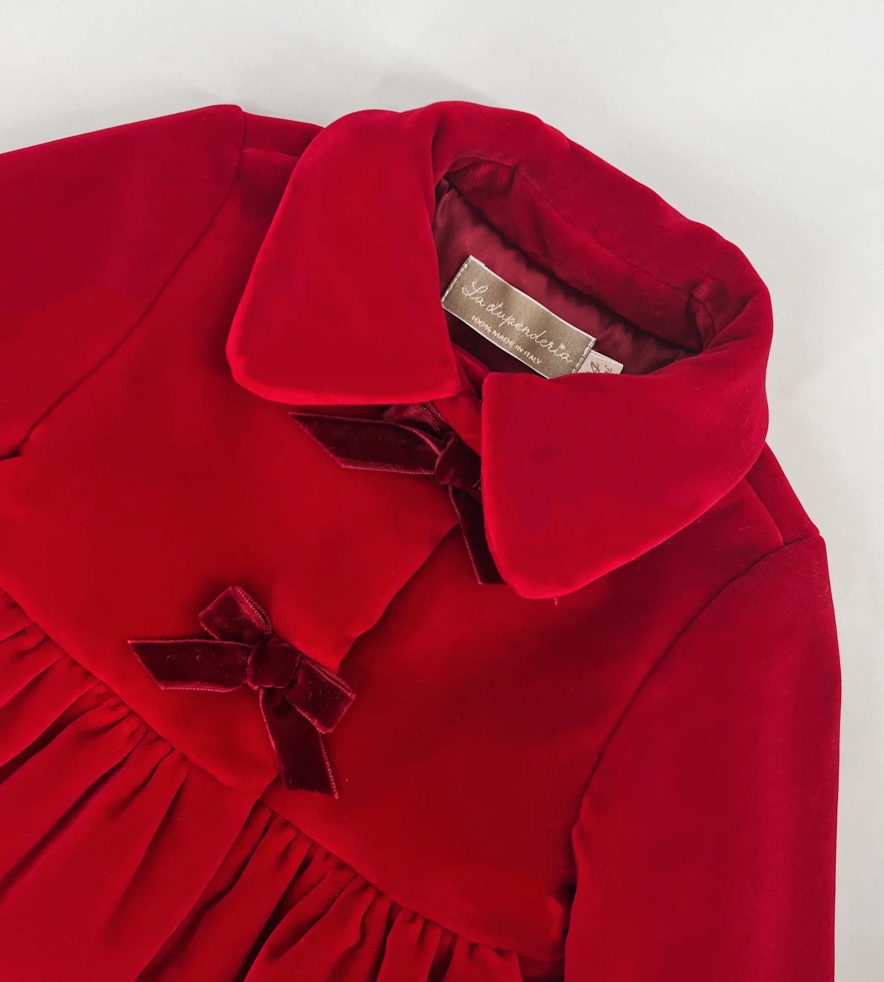 Cappotto per neonata La Stupenderia rosso con colletto alla Peter Pan 1TCGB24 V85 LA STUPENDERIA KIDS 
