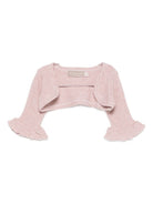 Cardigan per neonata La Stupenderia rosa con dettagli arricciati 1TCGC24 M06 LA STUPENDERIA KIDS 