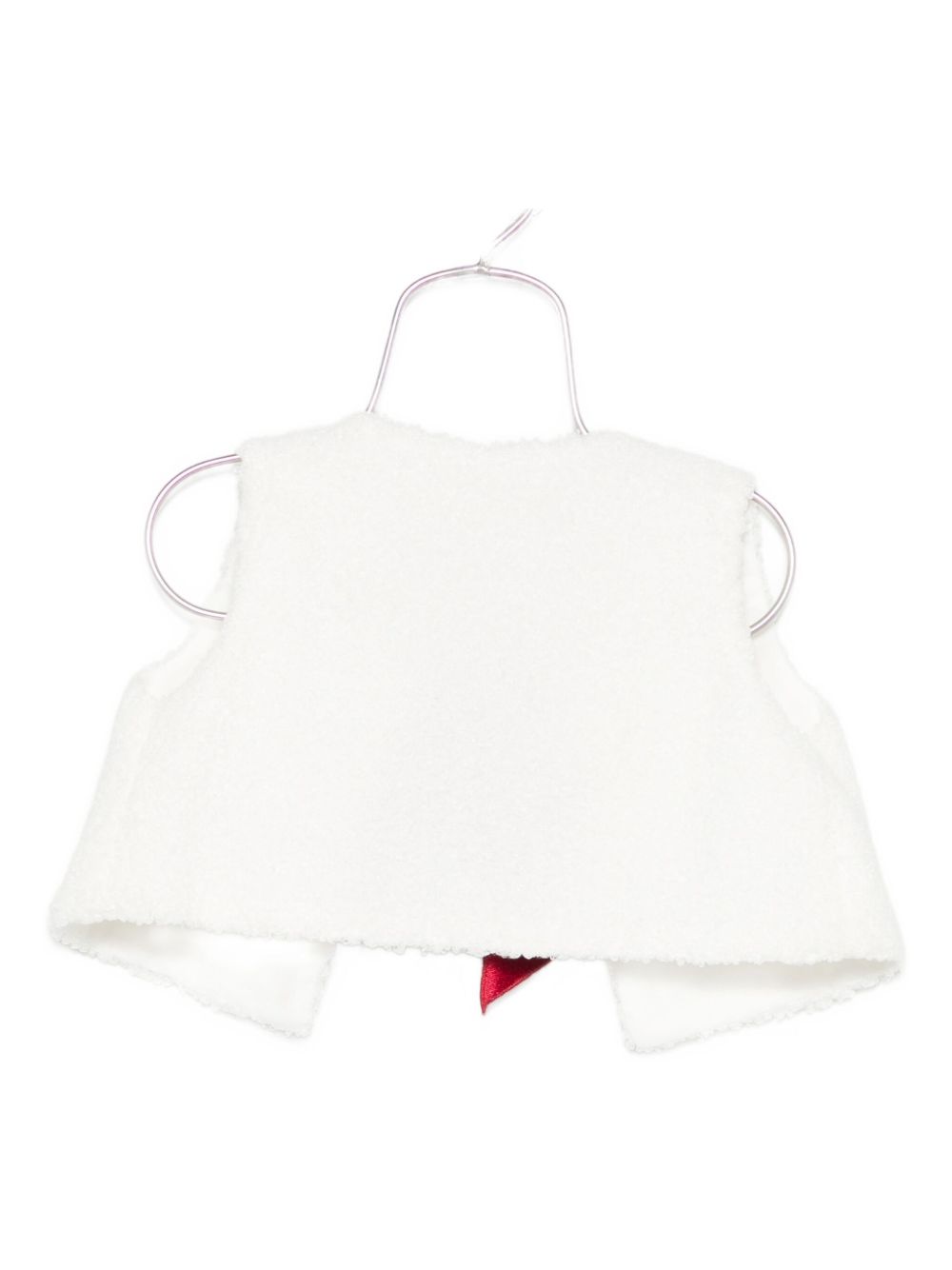 Gilet per neonata La Stupenderia bianco con dettaglio fiocco rosso 1TCGL22 W20 LA STUPENDERIA KIDS 