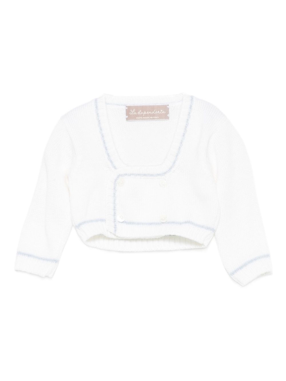 Cardigan per neonata La Stupenderia bianco con finiture a contrasto 1WBSC01 800-804 LA STUPENDERIA KIDS 