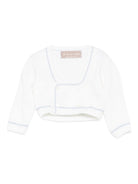 Cardigan per neonata La Stupenderia bianco con finiture a contrasto 1WBSC01 800-804 LA STUPENDERIA KIDS 