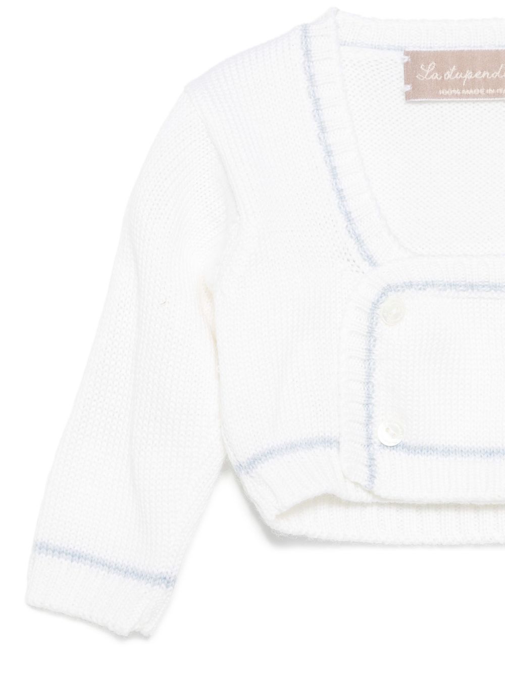 Cardigan per neonata La Stupenderia bianco con finiture a contrasto 1WBSC01 800-804 LA STUPENDERIA KIDS 