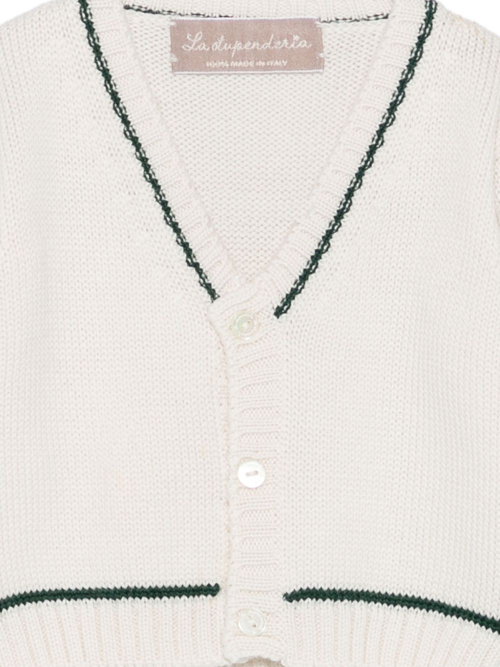 Cardigan per neonato La Stupenderia bianco con scollo a V 1WCCR61 827 LA STUPENDERIA KIDS 