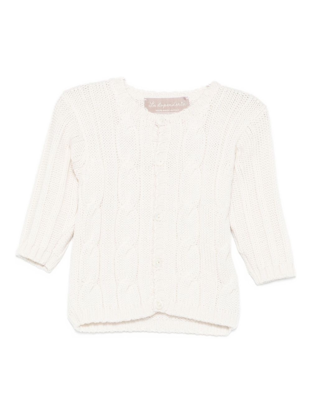 Cardigan per neonata La Stupenderia bianco con maglia a trecce 1WCCRR25 801 LA STUPENDERIA KIDS 