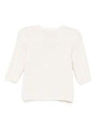 Cardigan per neonata La Stupenderia bianco con maglia a trecce 1WCCRR25 801 LA STUPENDERIA KIDS 