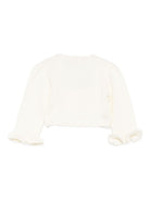 Cardigan per neonata La Stupenderia bianco con polsini arricciati 1WCSC62 802 LA STUPENDERIA KIDS 