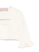 Cardigan per neonata La Stupenderia bianco con polsini arricciati 1WCSC62 802 LA STUPENDERIA KIDS 