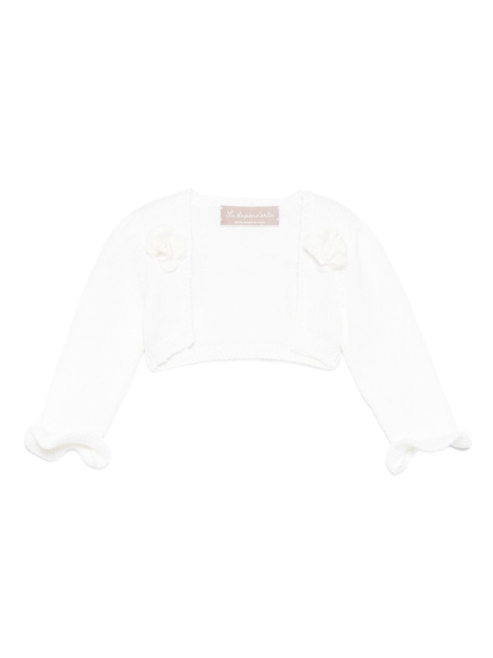 Cardigan per neonata La Stupenderia bianco con maniche arricciate 1WCSC62 800 LA STUPENDERIA KIDS 