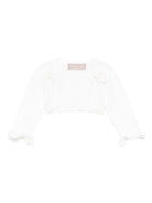 Cardigan per neonata La Stupenderia bianco con maniche arricciate 1WCSC62 800 LA STUPENDERIA KIDS 