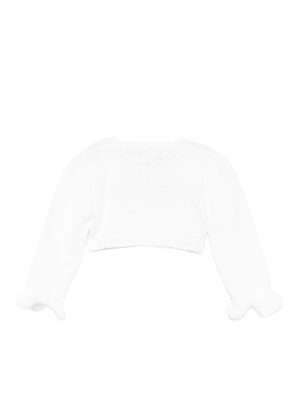 Cardigan per neonata La Stupenderia bianco con maniche arricciate 1WCSC62 800 LA STUPENDERIA KIDS 