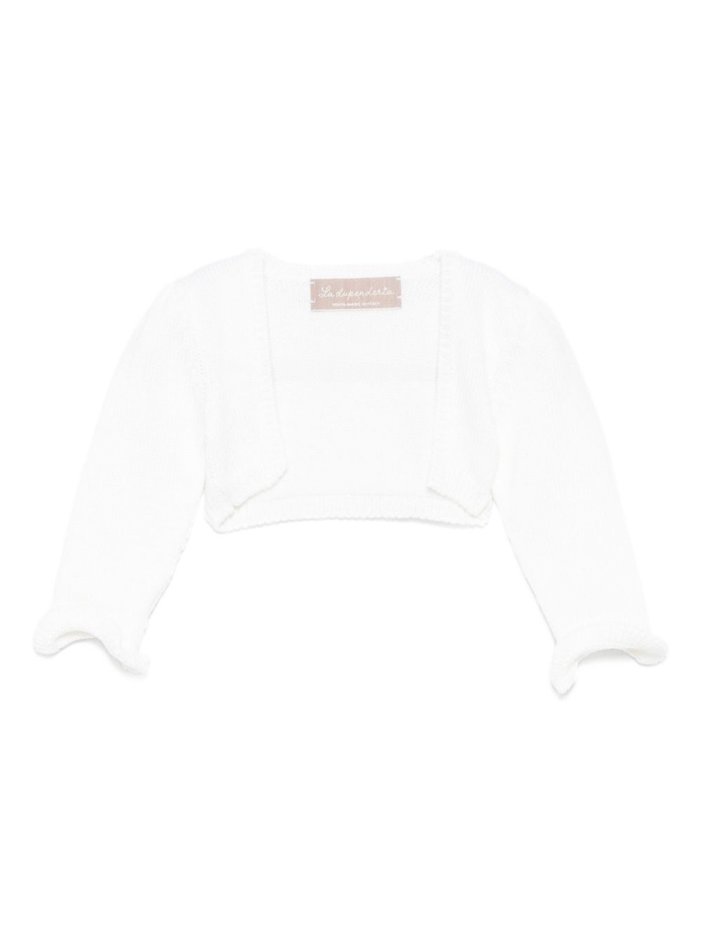 Cardigan per neonata La Stupenderia bianco con maniche a balze 1WCSP62 800 LA STUPENDERIA KIDS 