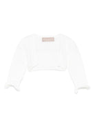 Cardigan per neonata La Stupenderia bianco con maniche a balze 1WCSP62 800 LA STUPENDERIA KIDS 
