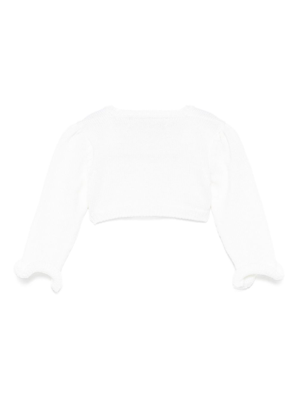 Cardigan per neonata La Stupenderia bianco con maniche a balze 1WCSP62 800 LA STUPENDERIA KIDS 