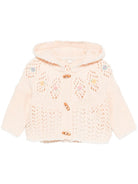 Cardigan per neonata Louise Misha rosa con ricamo floreale FRC-W25-C0074 BLUSH LOUISE MISHA KIDS 