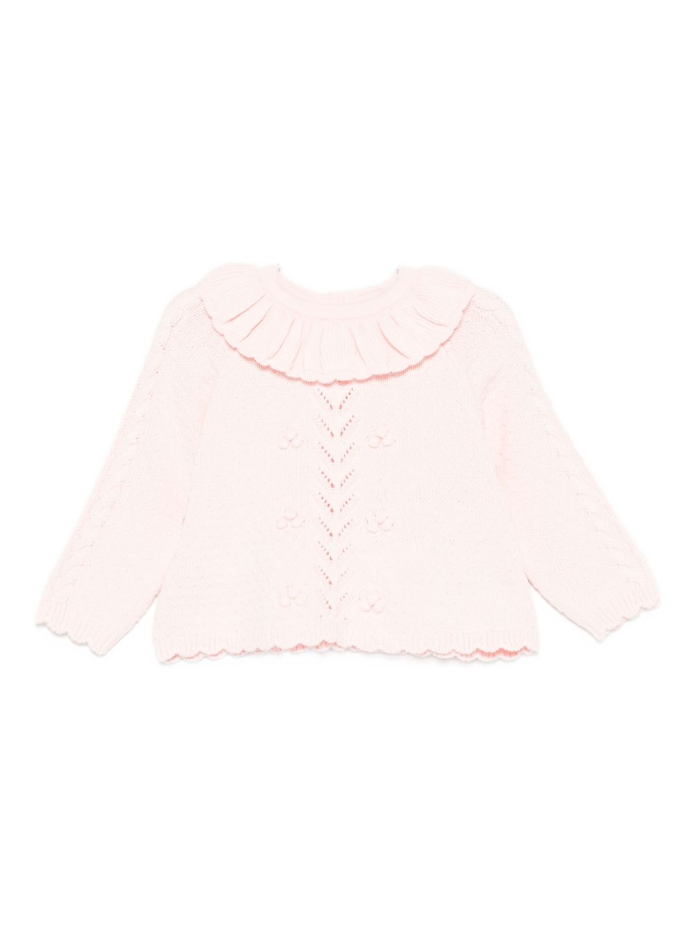 Maglione per neonata Louise Misha rosa con colletto arricciato FRC-W25-J0004 BLUSH LOUISE MISHA KIDS 