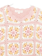 Maglione per bambina Louise Misha rosa con pannelli all'uncinetto GRC-W25-J0072 BLUSH LOUISE MISHA KIDS 