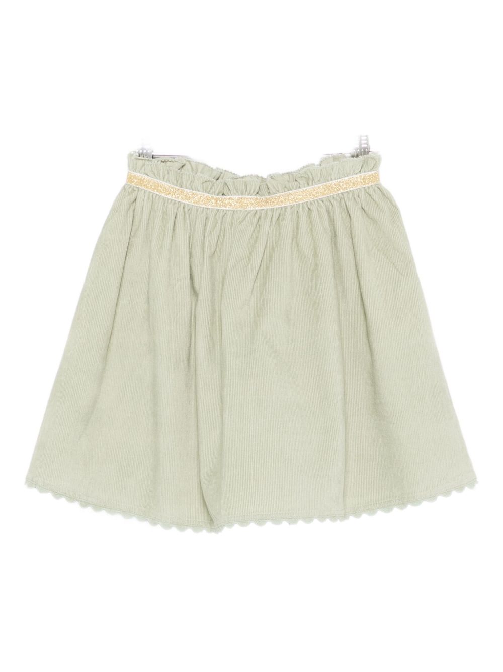 Gonna per bambina Louise Misha verde con dettagli arricciati GRI-W25-S0196 ALMOND LOUISE MISHA KIDS 