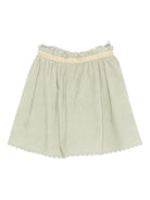 Gonna per bambina Louise Misha verde con dettagli arricciati GRI-W25-S0196 ALMOND LOUISE MISHA KIDS 