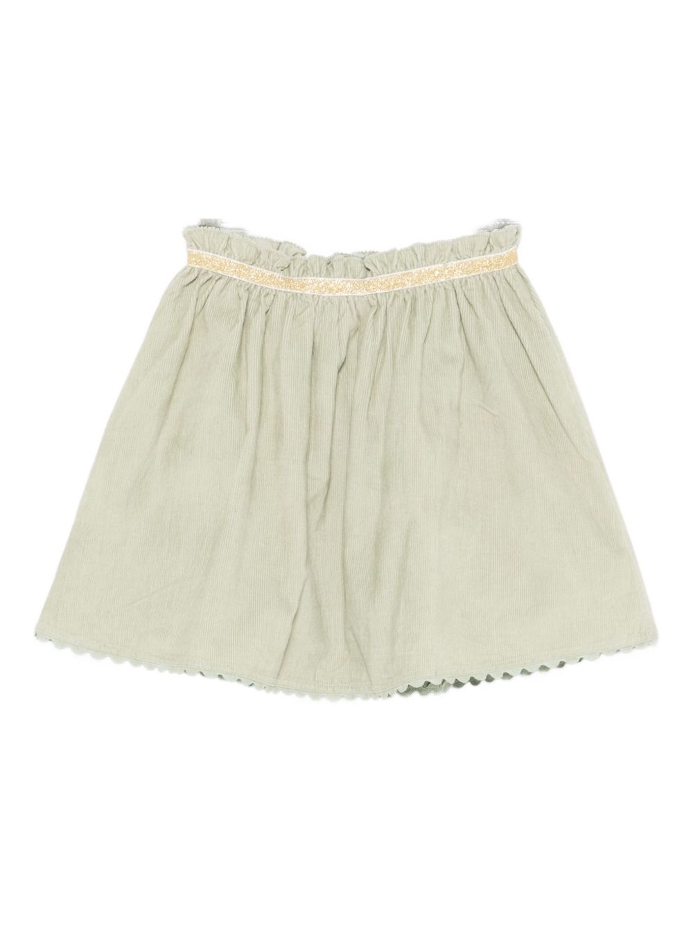 Gonna per bambina Louise Misha verde con dettagli arricciati GRI-W25-S0196 ALMOND LOUISE MISHA KIDS 