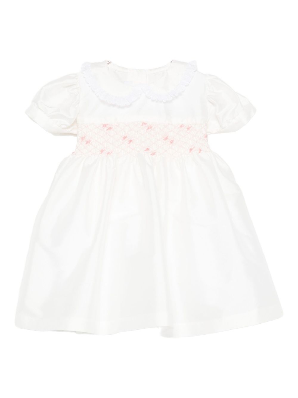 Vestito per neonata Mariella Ferrari bianco con colletto con bordo in pizzo ABA1MC 068 MARIELLA FERRARI KIDS 