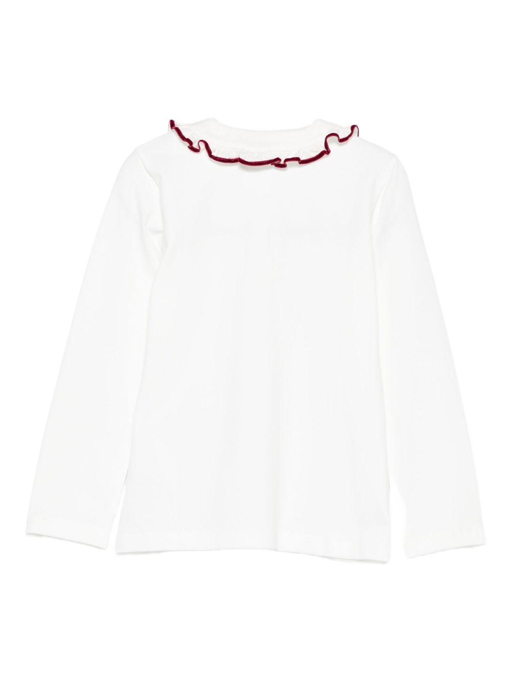 T-shirt per neonata Mariella Ferrari bianco con rifiniture bordeaux CM929MLNB 093B MARIELLA FERRARI KIDS 