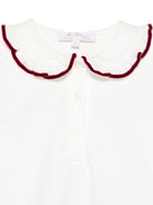 T-shirt per neonata Mariella Ferrari bianco con rifiniture bordeaux CM929MLNB 093B MARIELLA FERRARI KIDS 
