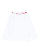 T-shirt per neonata Mariella Ferrari bianca con colletto arricciato CM933ML 092 P009 MARIELLA FERRARI KIDS 