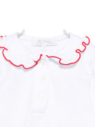 T-shirt per neonata Mariella Ferrari bianca con colletto arricciato CM933ML 092 P009 MARIELLA FERRARI KIDS 