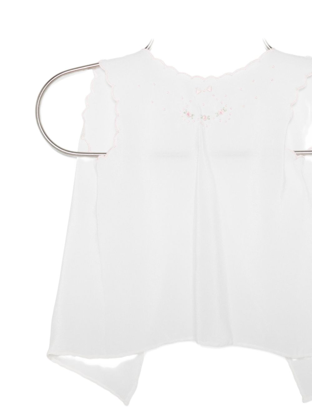 T-shirt per neonata Mariella Ferrari bianca con bordo smerlato CON12 ROSA MARIELLA FERRARI KIDS 
